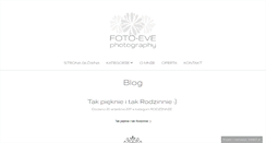 Desktop Screenshot of blog.foto-eve.pl
